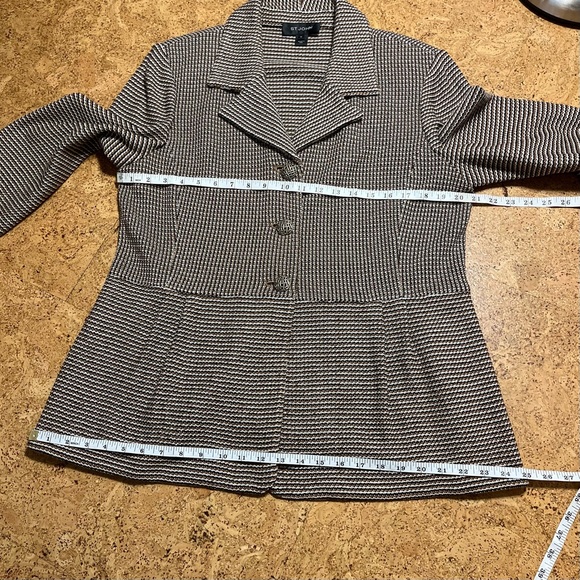 ST JOHN Wool Rayon Knit Neutral Tone Blazer Jacket PF14 GRP0 in Sz 16 - Picture 15 of 16